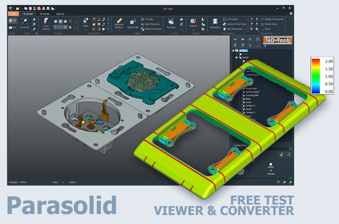 Screenshot of the 3D-Tool Parasolid viewer and converter
