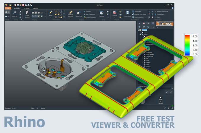 Screenshot of the 3D-Tool Rhino viewer and converter