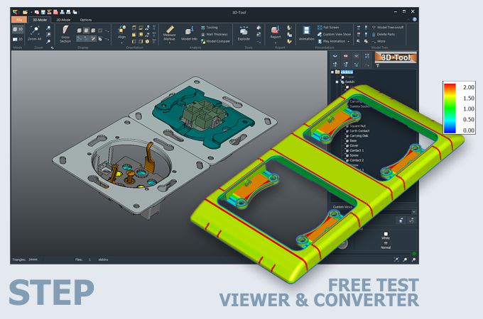 Screenshot of the 3D-Tool STEP viewer and converter