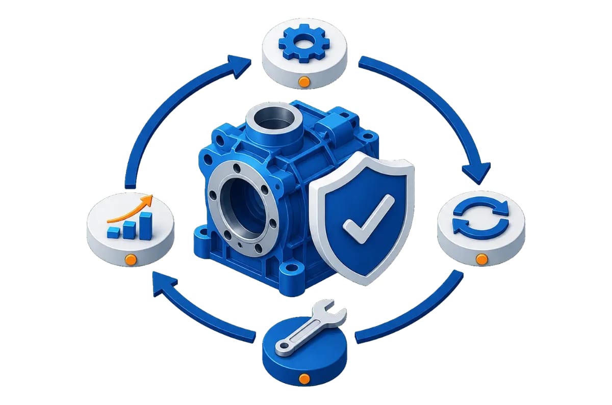 Mechanical component protected by a shield within a continuous development cycle