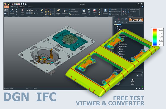 Screenshot of the 3D-Tool DGN-Viewer, IFC-Viewer and Konverter