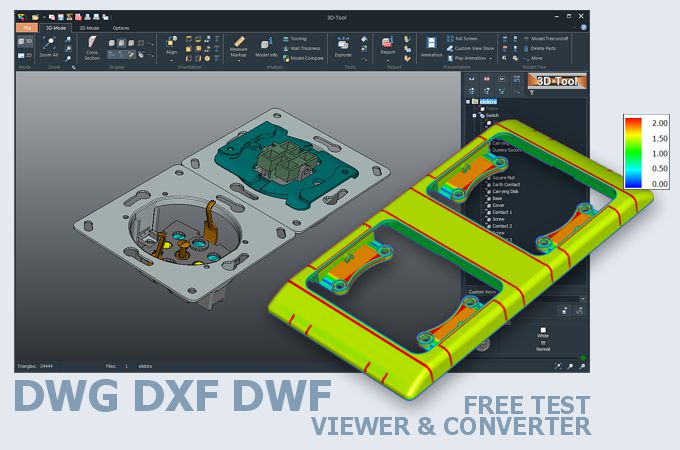 Screenshot vom 3D-Tool DWG-Viewer, DXF-Viewer und Konverter