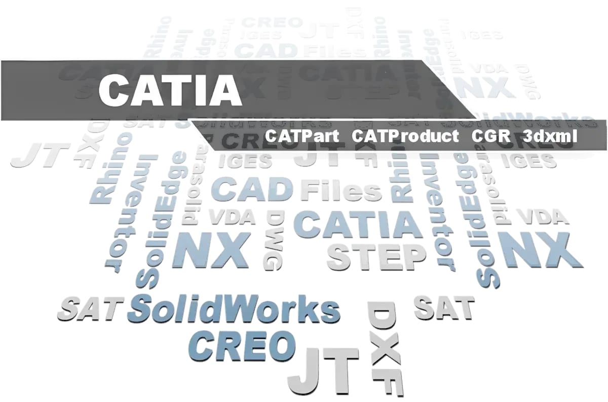 CATIA CATPart and CATProduct viewer - 3D-Tool opens CATIA V5 and V6 files alongside STEP, IGES, Designcenter (NX), and JT