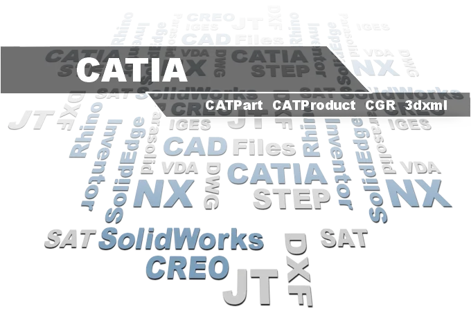 CATIA CATPart and CATProduct viewer - 3D-Tool opens CATIA V5 and V6 files alongside STEP, IGES, NX, and JT