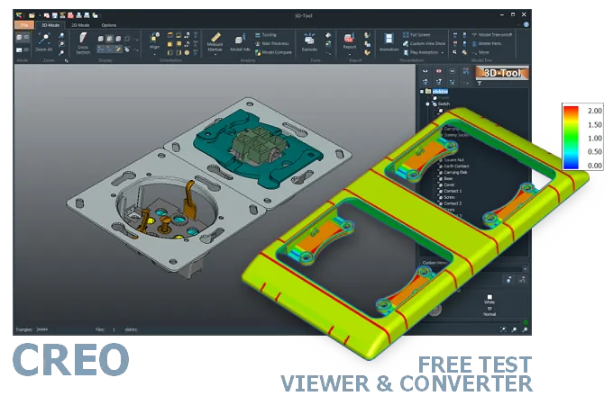 3D-Tool: open and convert Creo PRT and ASM files - measure and analyze PTC Creo models
