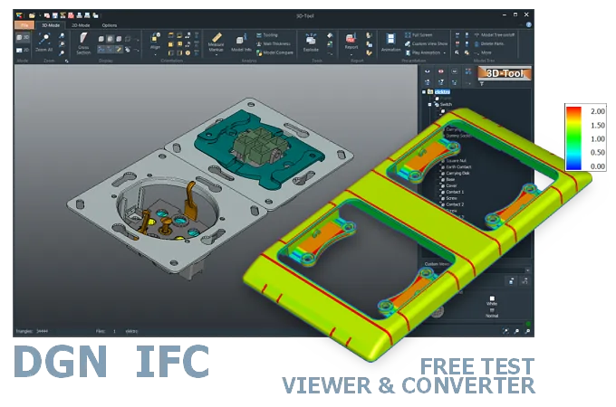 3D-Tool: open and convert DGN and IFC files - view and measure Microstation DGN and BIM IFC models
