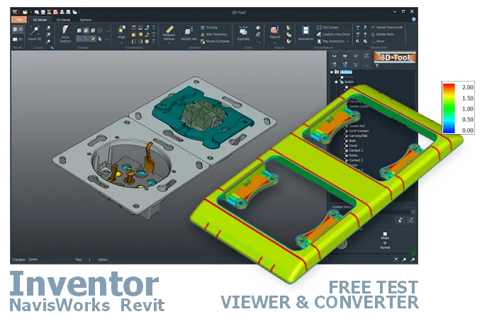 3D-Tool: open and convert Inventor IAM and IPT files - measure and analyze Autodesk Inventor assemblies