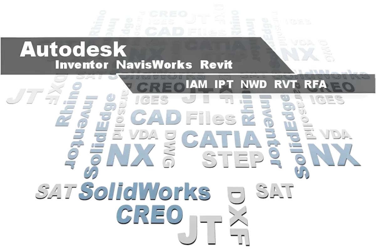 Autodesk Inventor IAM and IPT viewer - 3D-Tool opens Inventor files alongside Revit, Navisworks, CATIA, and STEP