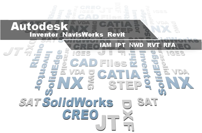 Autodesk Inventor IAM and IPT viewer - 3D-Tool opens Inventor files alongside Revit, Navisworks, CATIA, and STEP