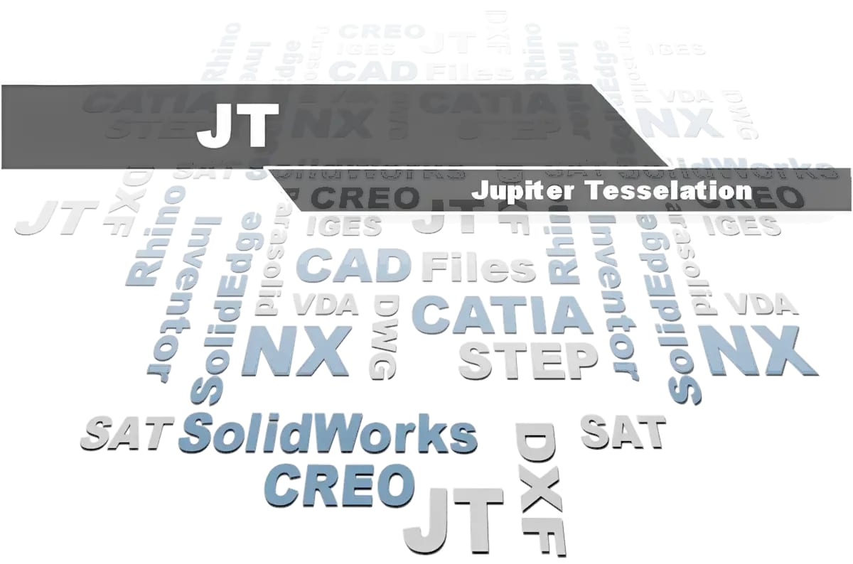 JT (Jupiter Tessellation) viewer - 3D-Tool opens JT files from Designcenter (NX), Creo, CATIA, and other CAD systems