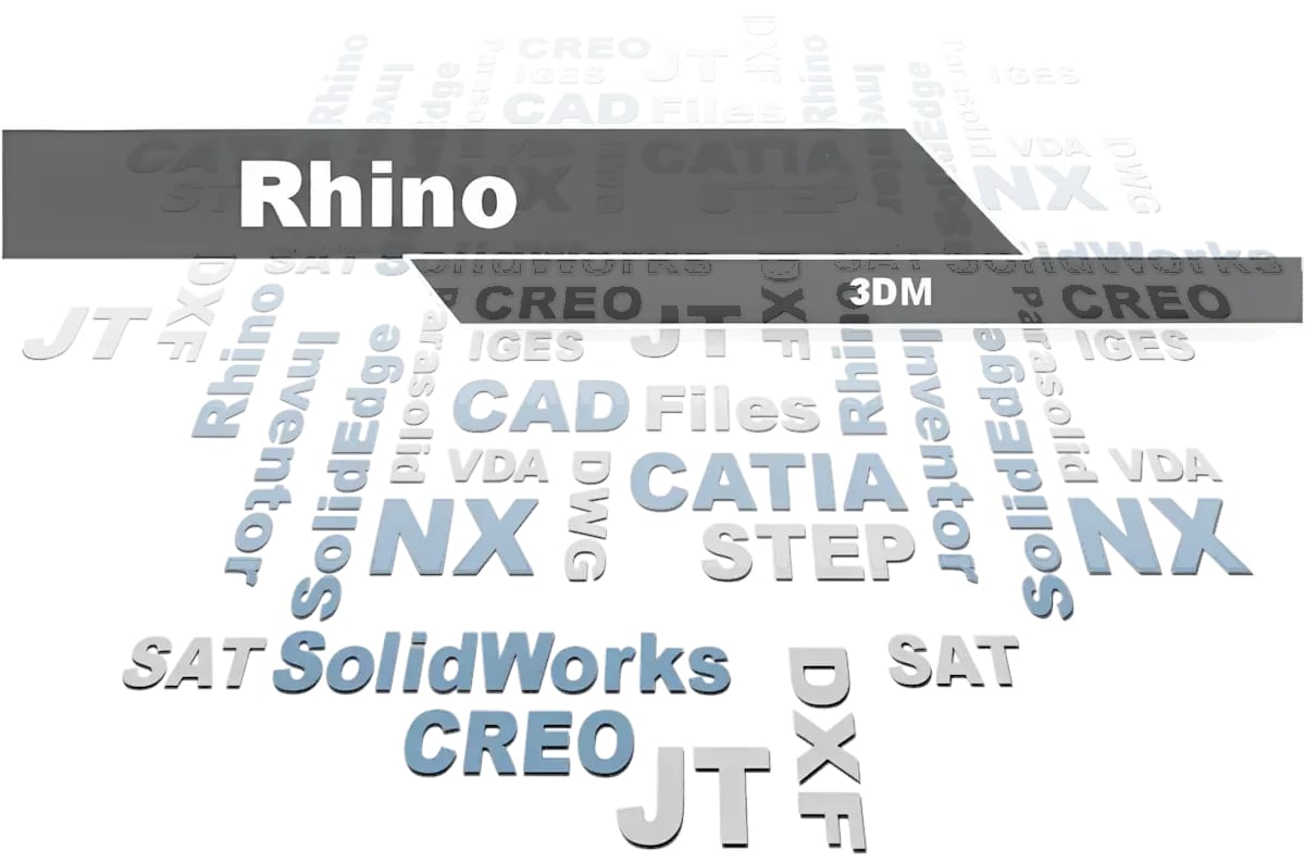 Rhinoceros 3DM viewer - 3D-Tool opens Rhino 3DM files alongside CATIA, Designcenter (NX), STEP, and SolidWorks