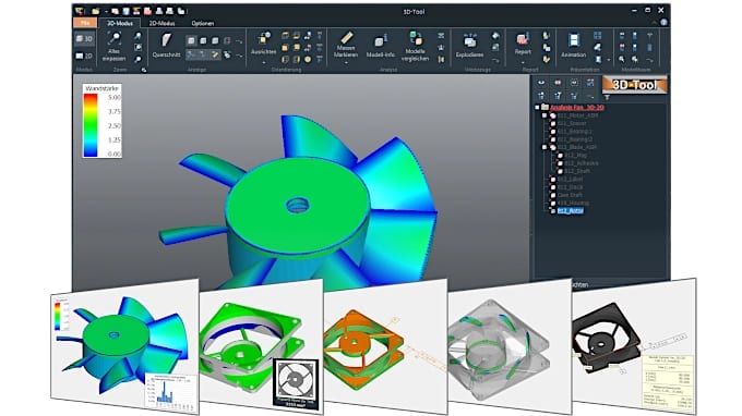 Analyzing and verifying a 3D model in the 3D-Tool viewer