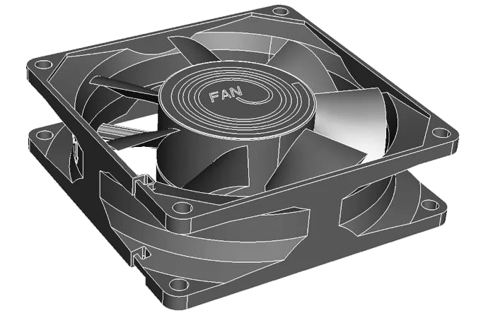 Image of a 3D model with exact surface boundaries (BREPs).