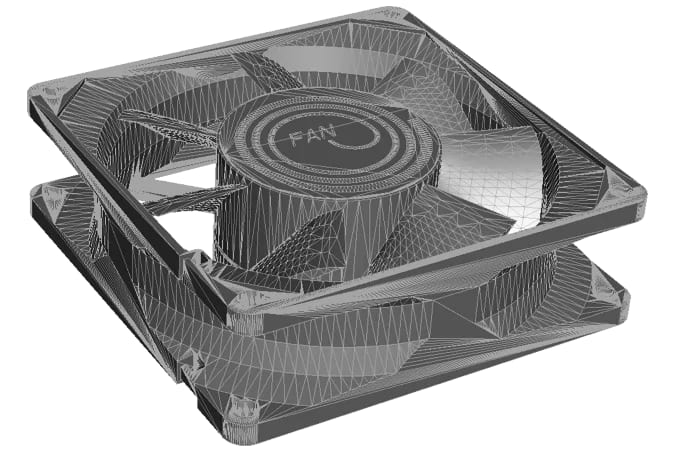 Image of a 3D model in the form of visualization data with triangulated surfaces (MESH).