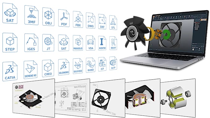 Interactive 3D visualization of a CAD model in the 3D-Tool viewer