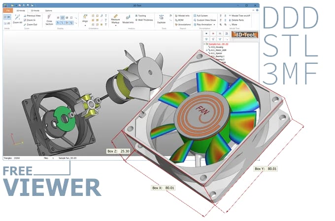 The 3D-Tool Free Viewer - free CAD viewer for DDD, STL and 3MF files