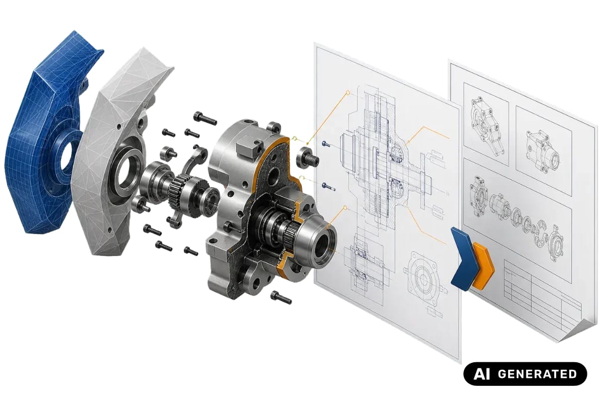 CAD model converted for viewing and technical documentation in 3D-Tool