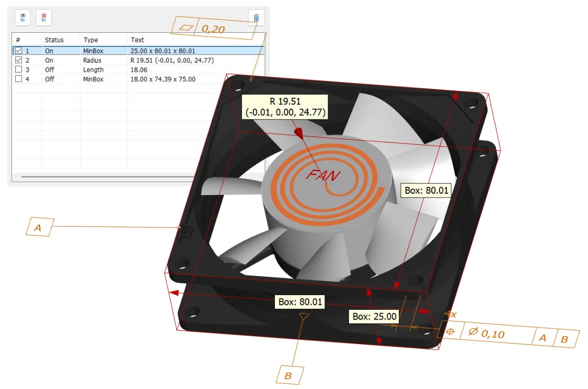 Minimal bounding box around a CAD component for material estimation