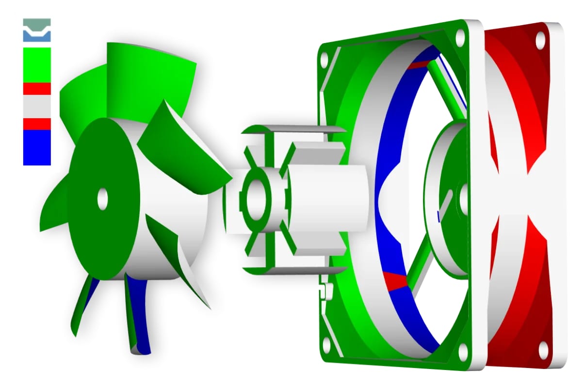 Tooling analysis showing draft angles and undercuts on a CAD part
