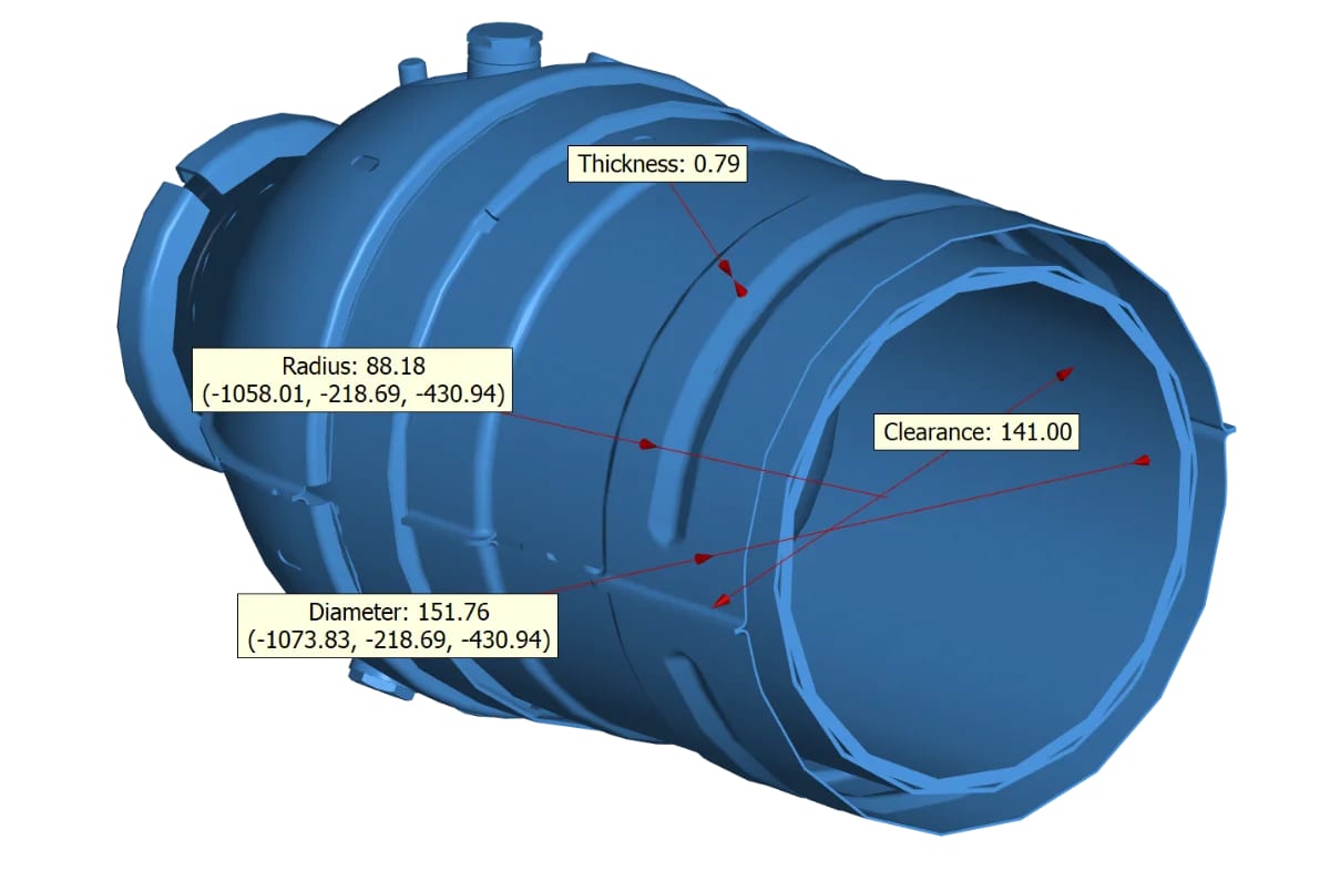 CAD component with production-relevant dimensions and clearances