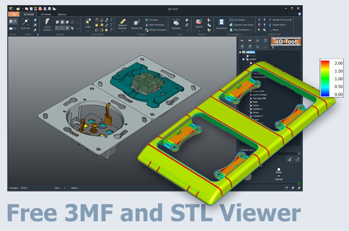 Screenshot of the 3D-Tool STL and 3MF viewer