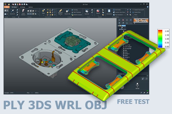 Screenshot of the 3D-Tool ply, 3ds, wrl, obj viewer