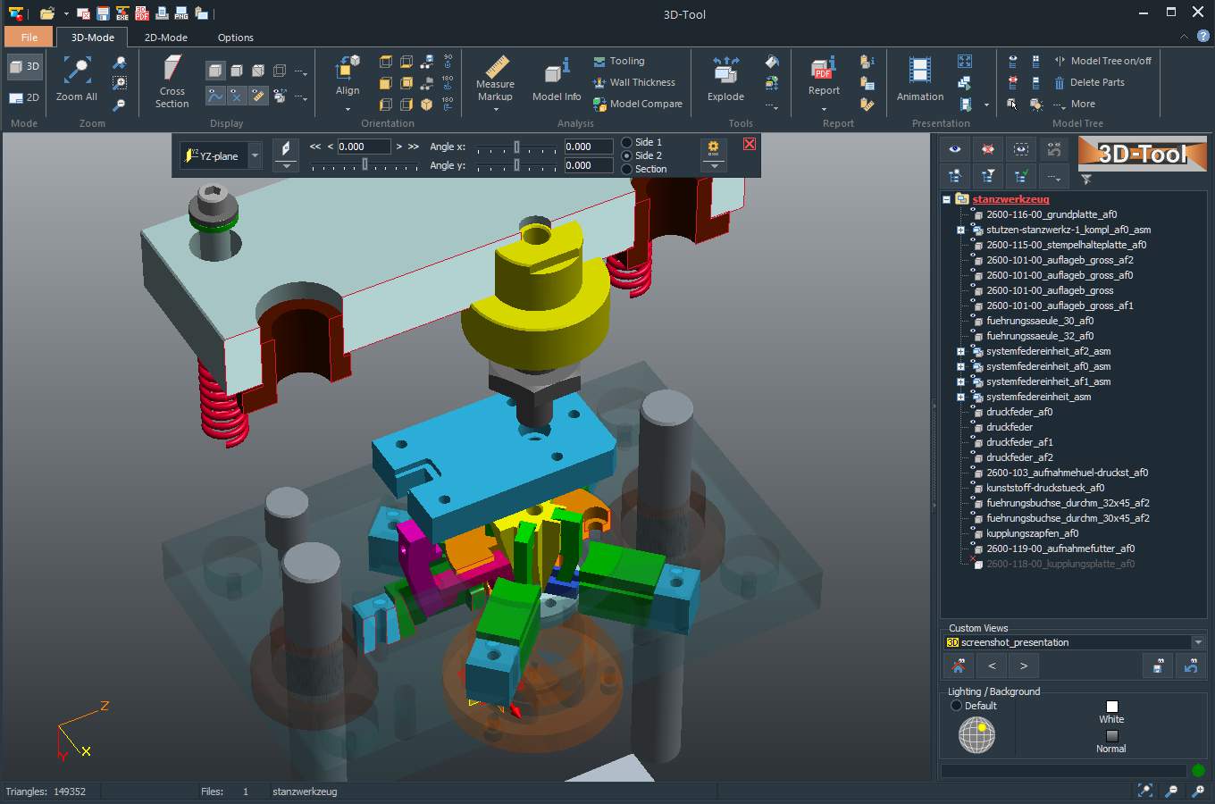 Presentation of 3D CAD models with the 3D-Tool CAD Viewer